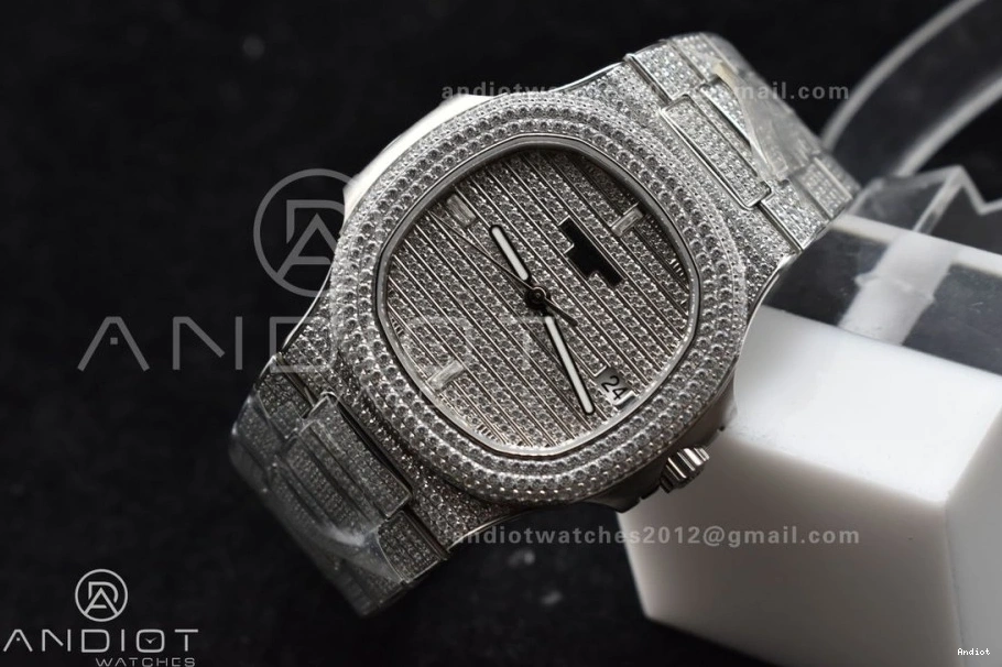 TWF Diamonds Nautilus A324 5711 Bracelet Bezel Full Diamonds SS on & Dial 1116